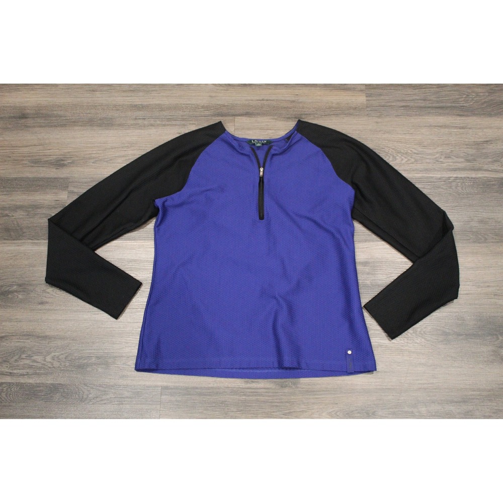 Lauren Ralph Lauren Active Top Half Zip Pullover Athletic Black Blue L